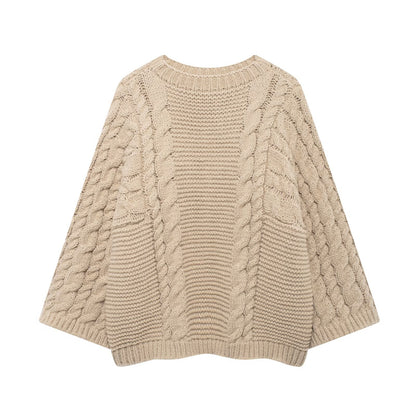 WezelBezel Round Neck Sweater - Loose Sleeve Style