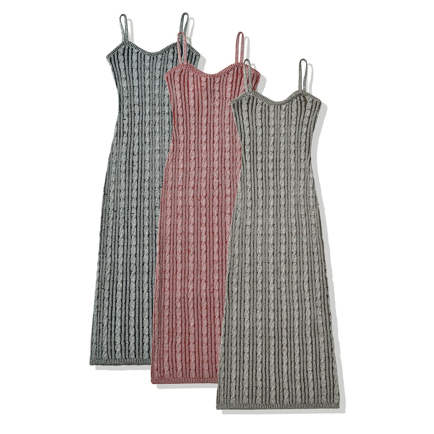 WezelBezel Tricolor Knit Suspender Dress