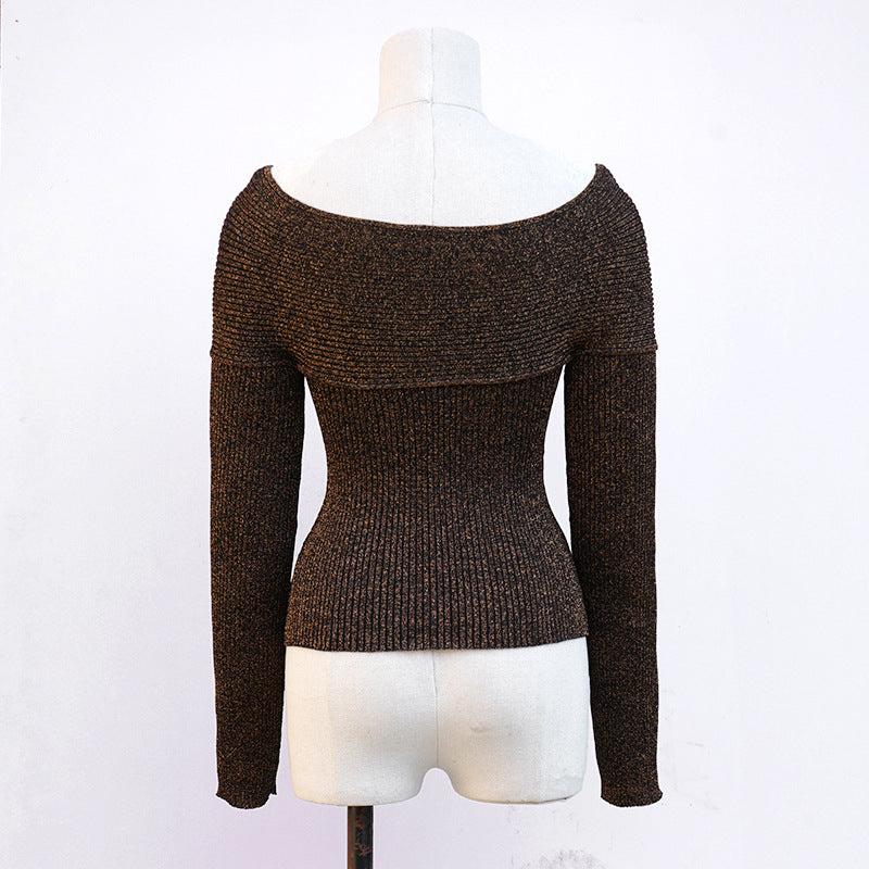 WezelBezel Slim Fit Cropped Knit Top