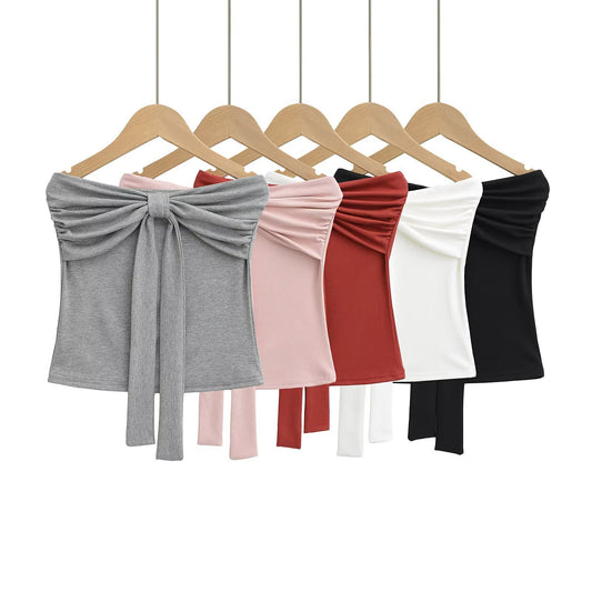 WezelBezel Strapless Tie-Front Vest