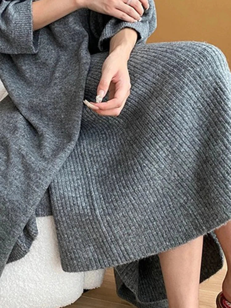 WezelBezel Cardigan Two-Piece Set - Oversized Style