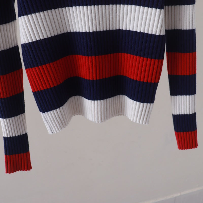 WezelBezel Ribbed Stripe Knit Sweater