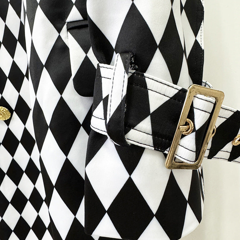 WezelBezel Diamond Grid Coat - Extended Windbreaker Style