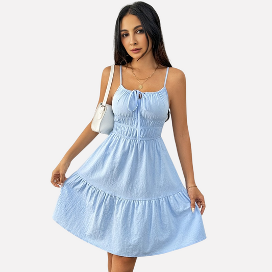 WezelBezel Pleated A-Line Midi Dress