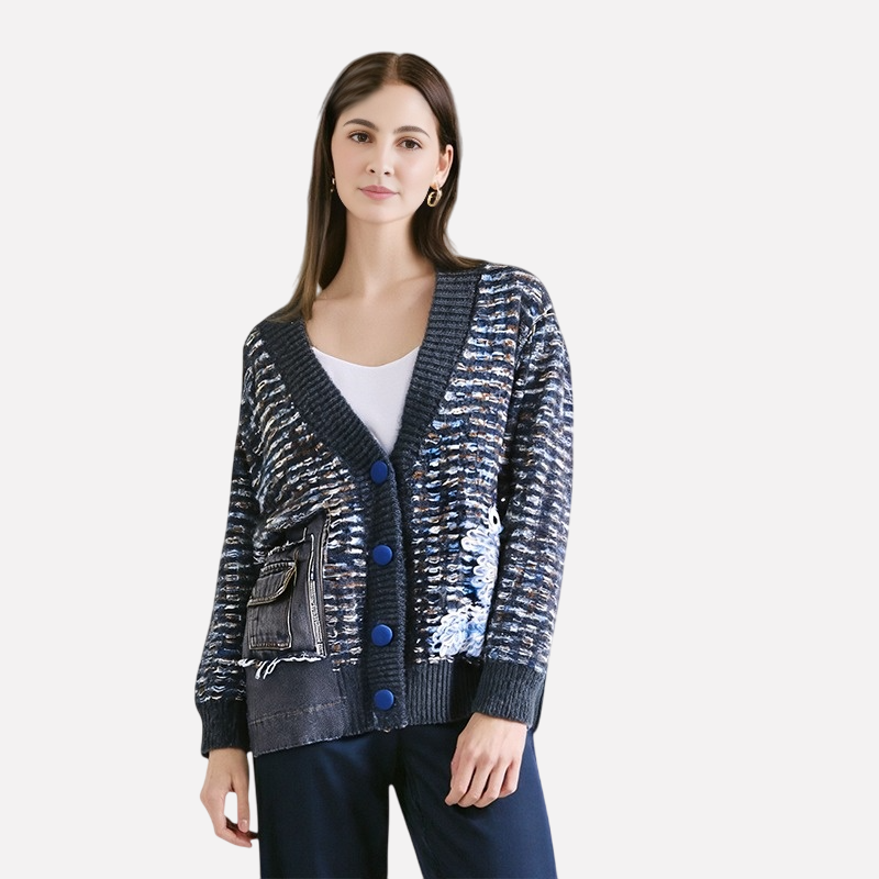 WezelBezel Sweater Jacket - Denim Pockets