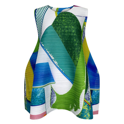 WezelBezel Printed Pleated Casual Tee