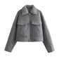 WezelBezel Pearl Leather Wool Coat