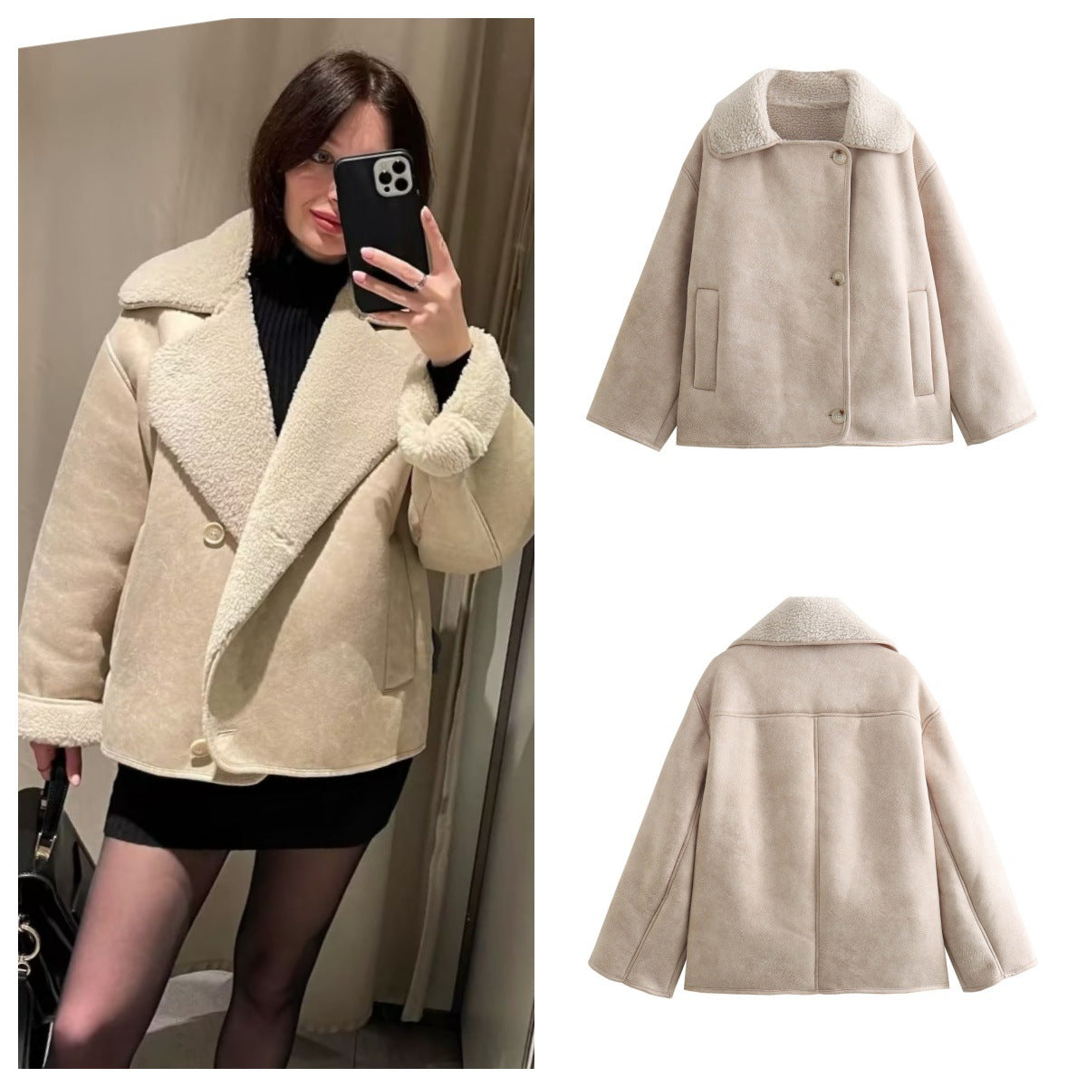 WezelBezel Velvet Lapel Winter Jacket