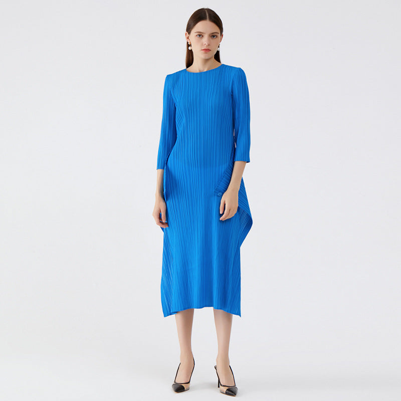 WezelBezel Patched Pleat Midi Dress