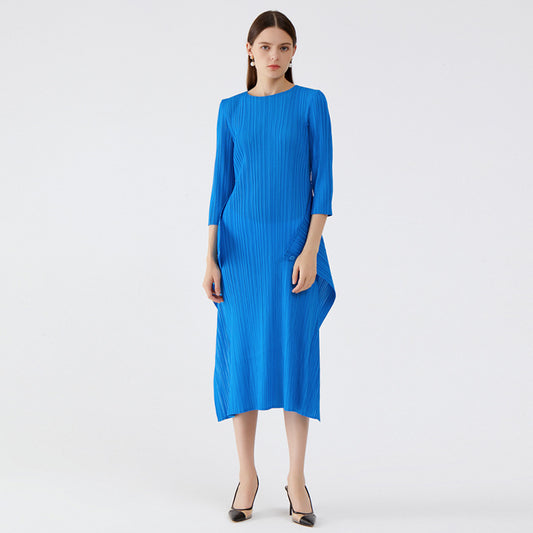 WezelBezel Patched Pleat Midi Dress