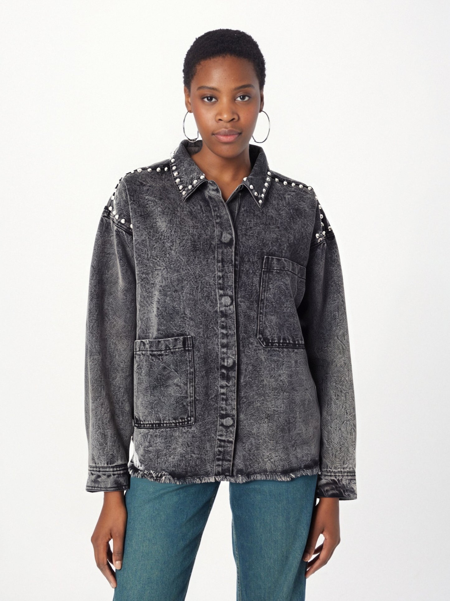 WezelBezel Washed Lapel Denim Shirt