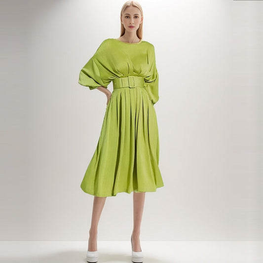 WezelBezel Satin Skirt - Lantern Sleeve Style