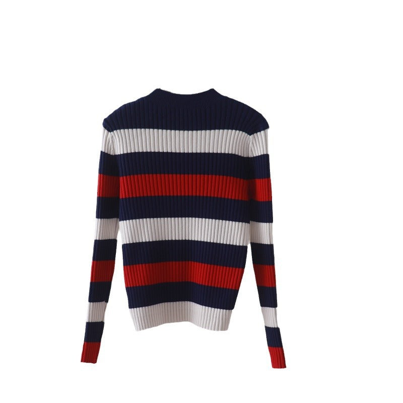 WezelBezel Ribbed Stripe Knit Sweater