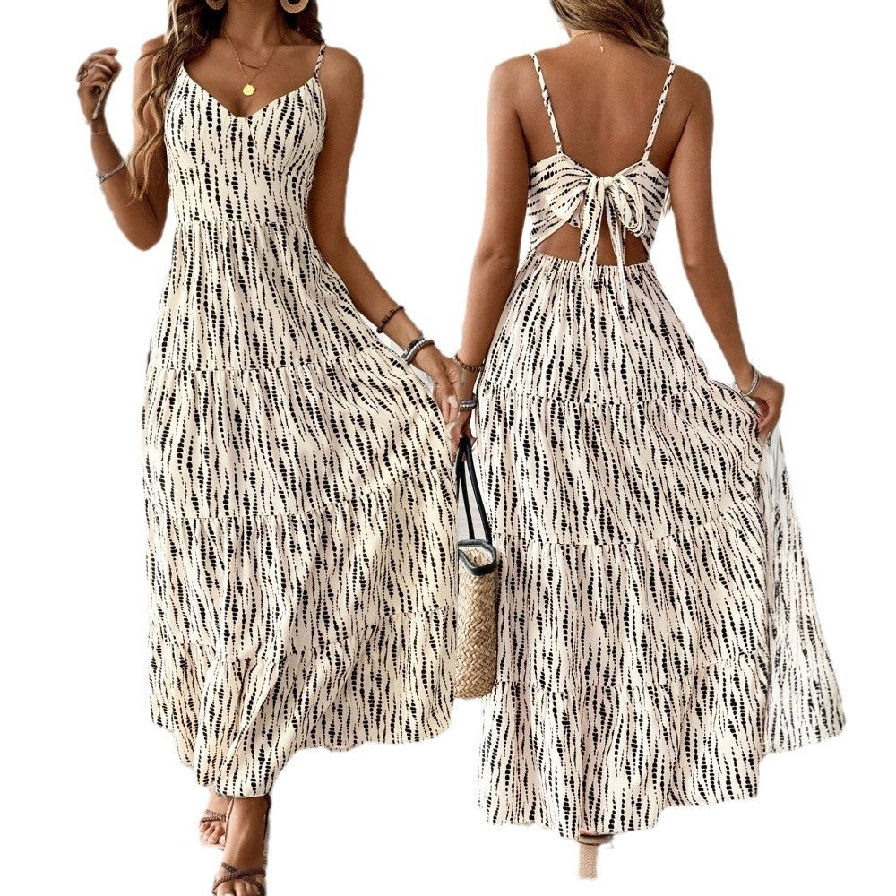 WezelBezel Irregular Stripe Dress - Long Skirt