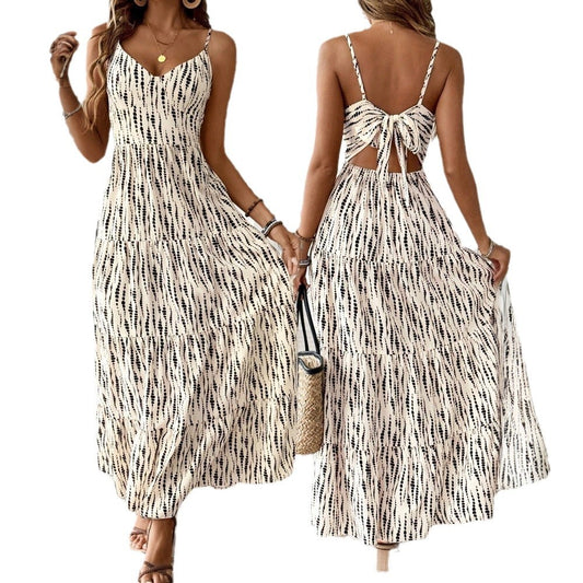 WezelBezel Irregular Stripe Dress - Long Skirt