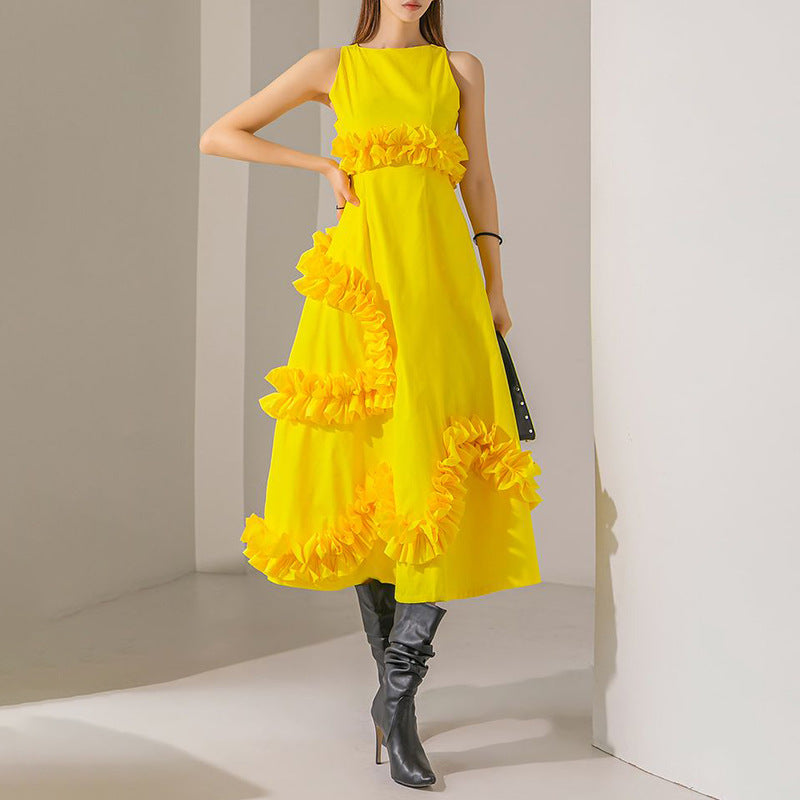 WezelBezel Sleeveless Collage Maxi Dress