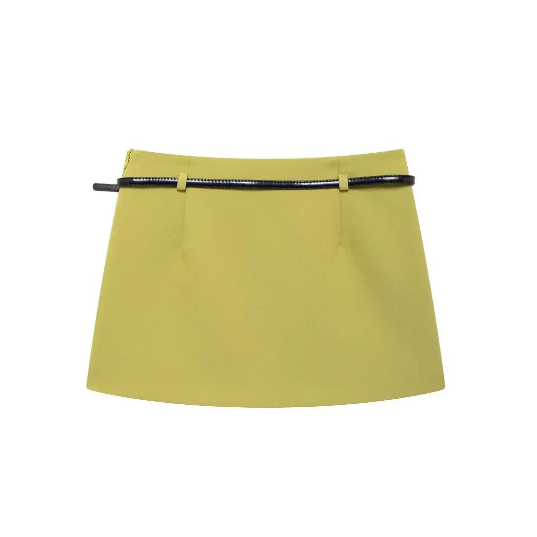 WezelBezel Shirt and Skirt Set - Waist Belt Style