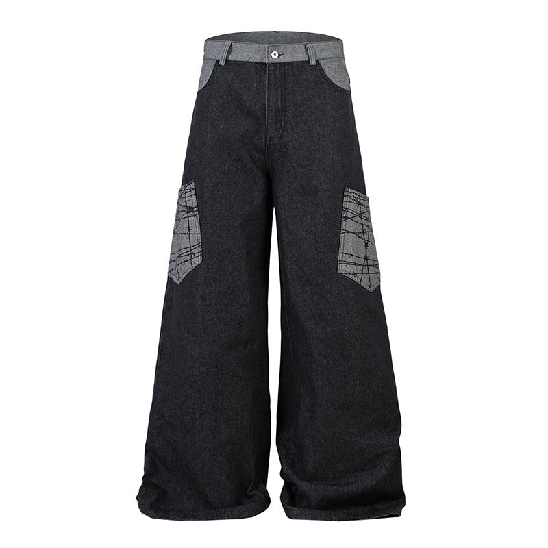 WezelBezel Wide Leg Workwear Jeans