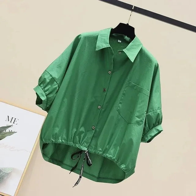 WezelBezel Loose Casual Top - Drawstring Design