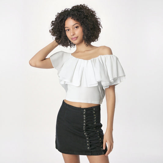 WezelBezel Ruffled Off-Shoulder Blouse