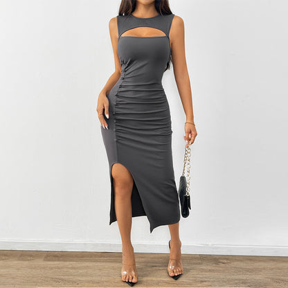 WezelBezel Slit Midi Knit Dress