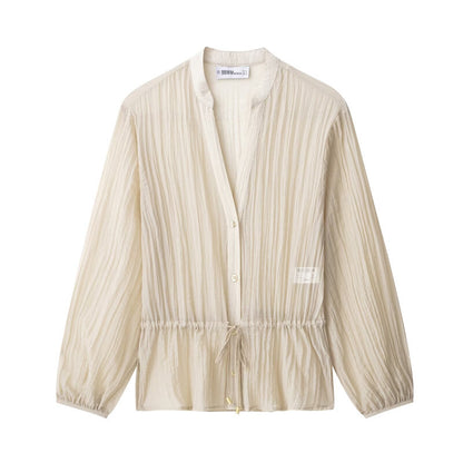 WezelBezel Sheer Blouse + Wide-Leg Pants