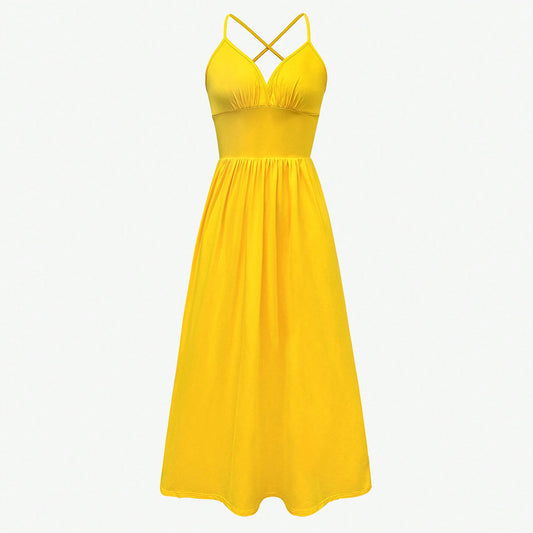 WezelBezel Casual Vacation Dress - Solid Color