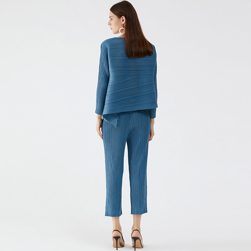 WezelBezel Pleated Top - Long Sleeve Style