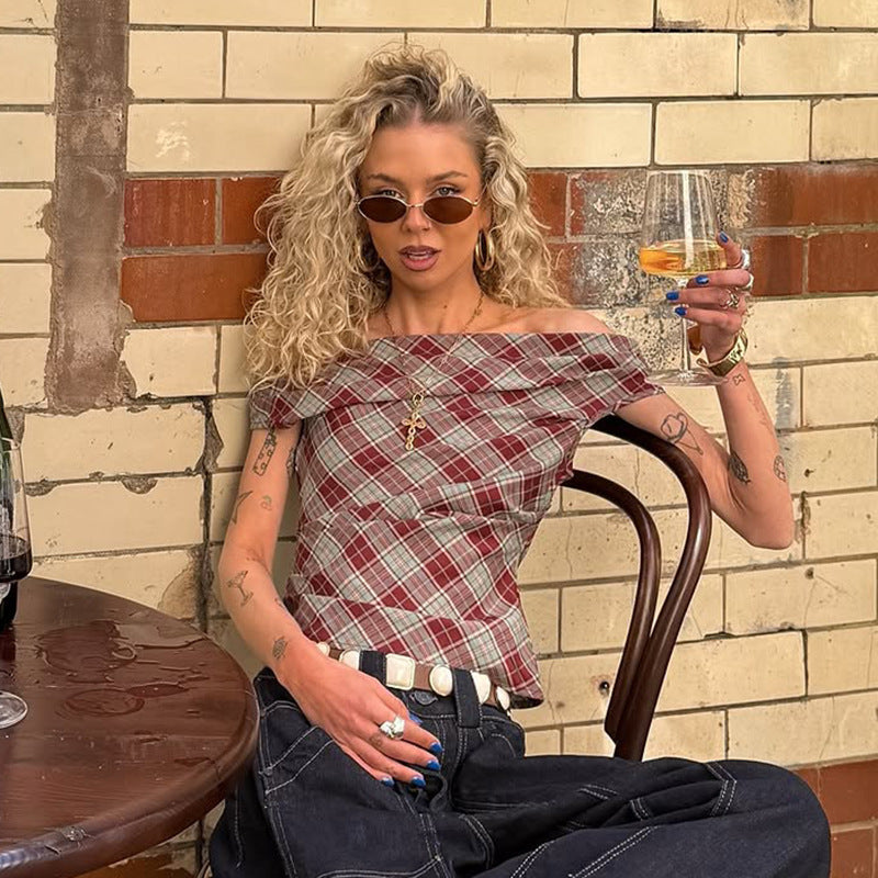 WezelBezel Retro Plaid Slim Tee