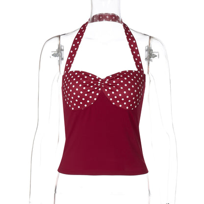 WezelBezel Polka Dot Halter Top