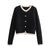 WezelBezel Button Decoration Cardigan - Small Fragrant Style