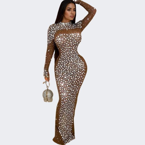 WezelBezel Tulle Dress - Rhinestone Hot-Fix Style