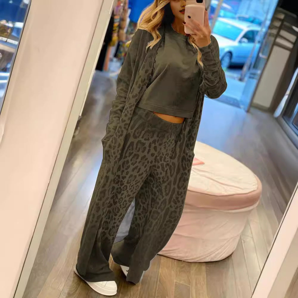 WezelBezel Cardigan Jacket and Pants Set - Two-Piece Style