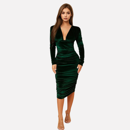 WezelBezel Velvet Pleated Midi Set