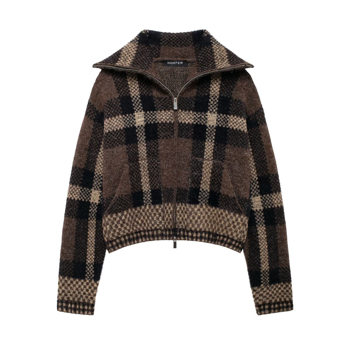 WezelBezel Plaid Jacket - High Neck Style