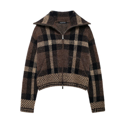 WezelBezel Plaid Jacket - High Neck Style