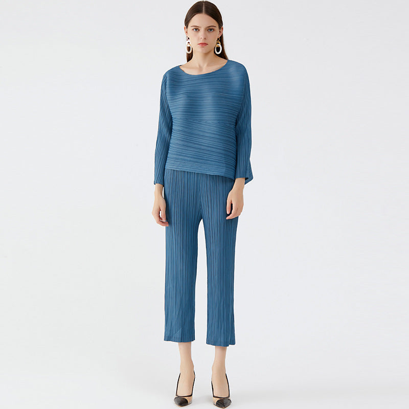 WezelBezel Pleated Top - Long Sleeve Style