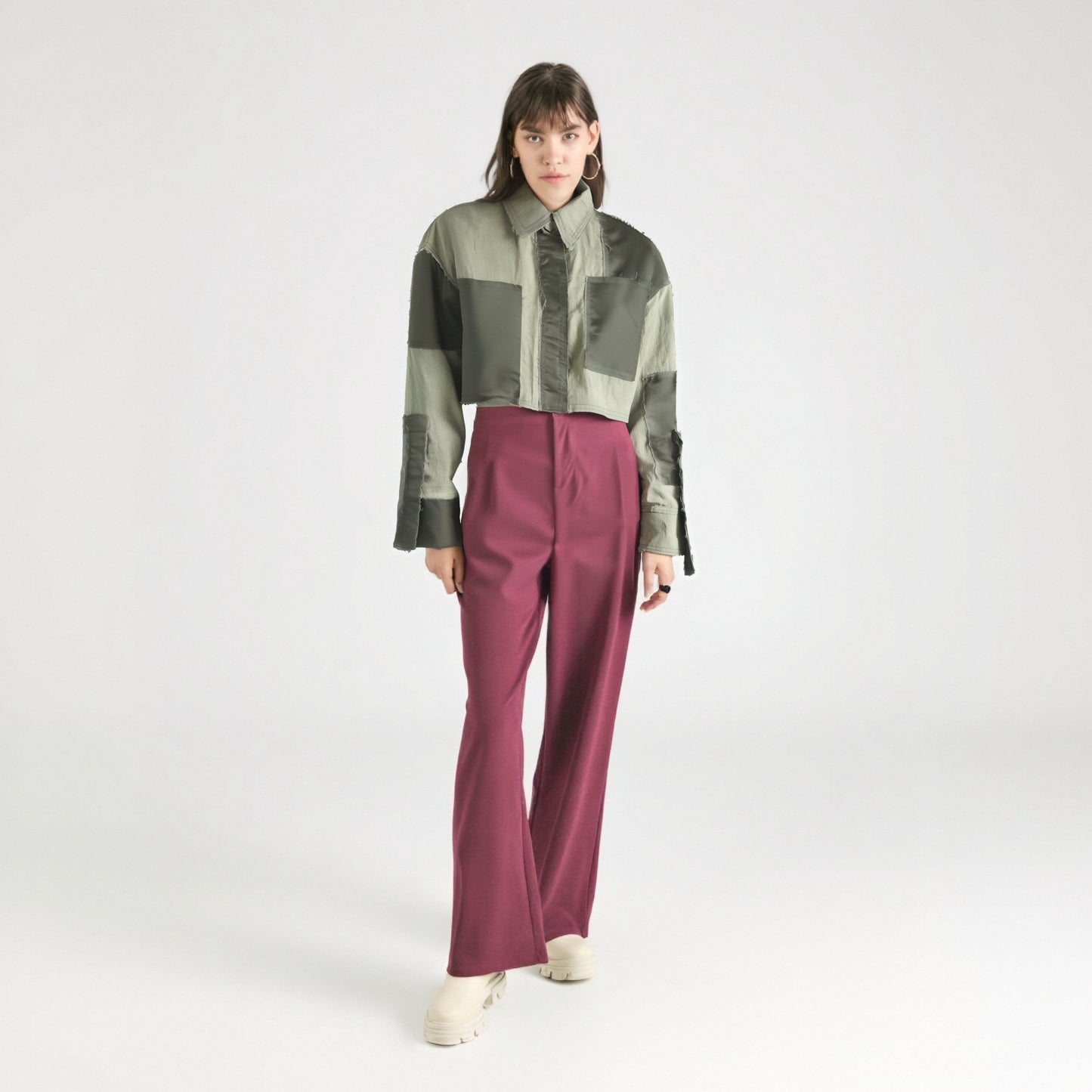 WezelBezel Patchwork Shirt - Contrasting Color