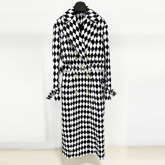 WezelBezel Diamond Grid Coat - Extended Windbreaker Style