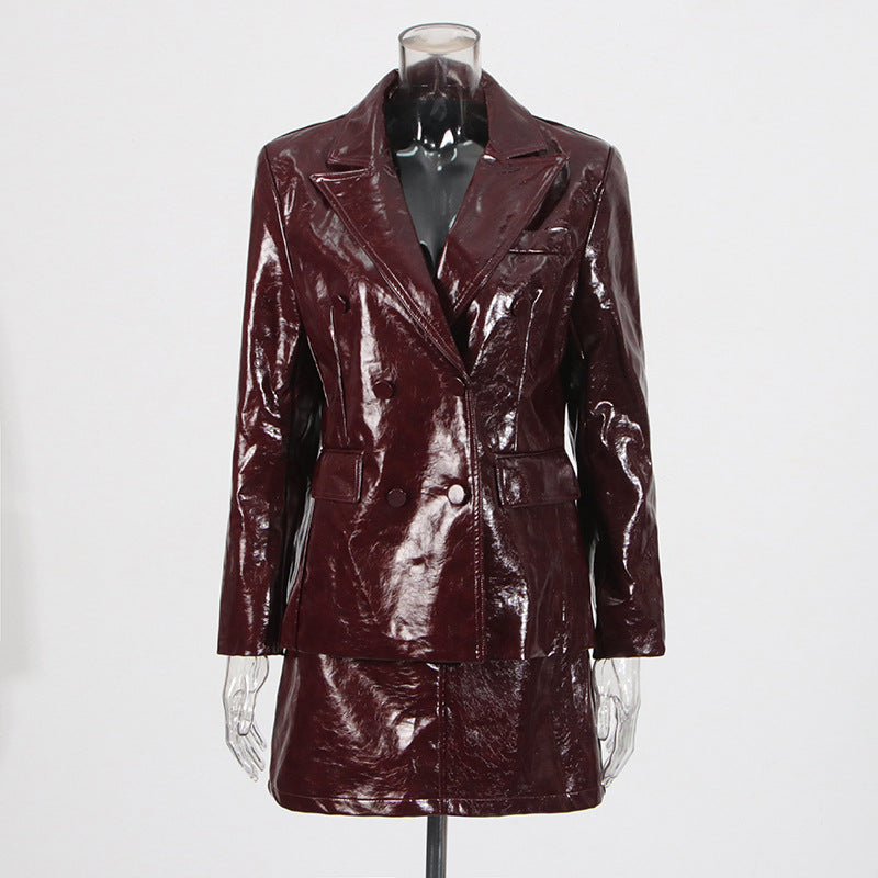 WezelBezel Patent Leather Suit Set
