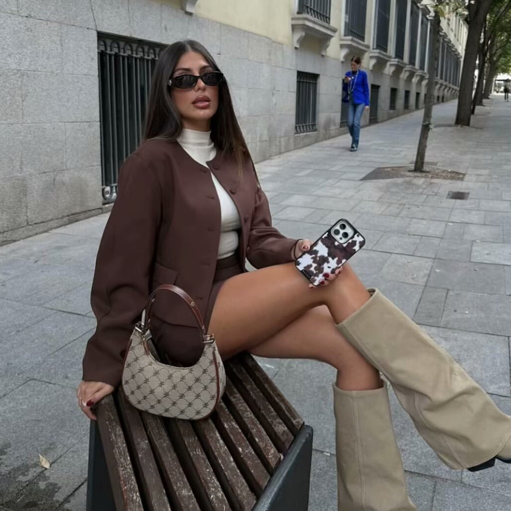 WezelBezel Short Jacket and Mini Skirt Set - Two-Piece