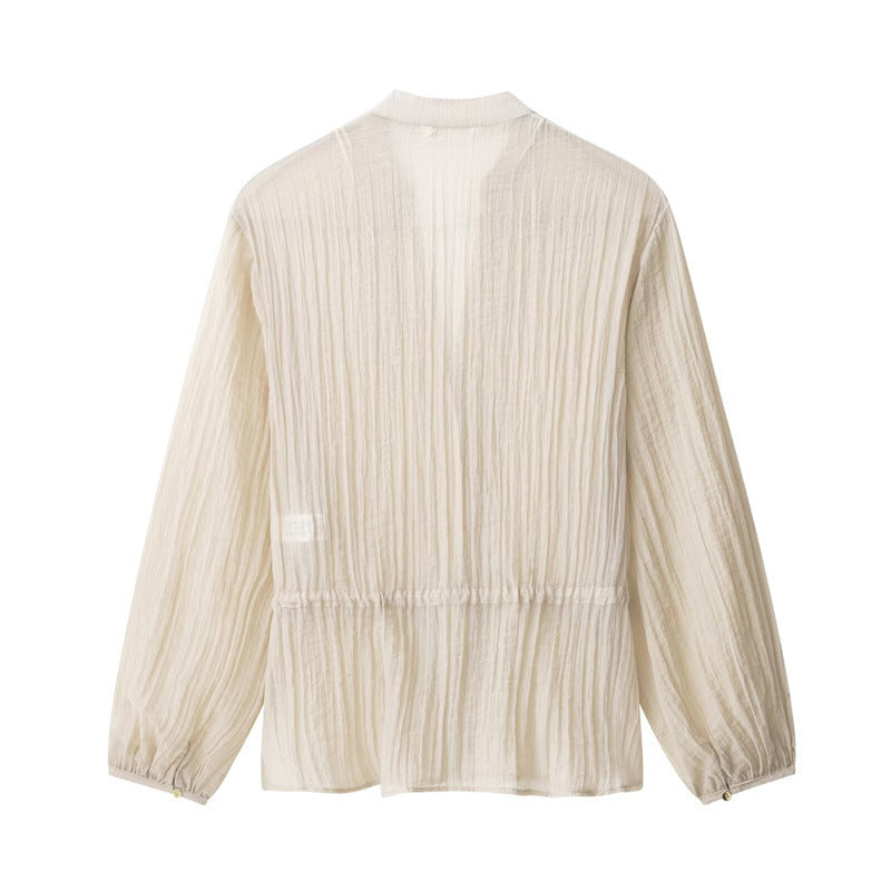 WezelBezel Sheer Blouse + Wide-Leg Pants