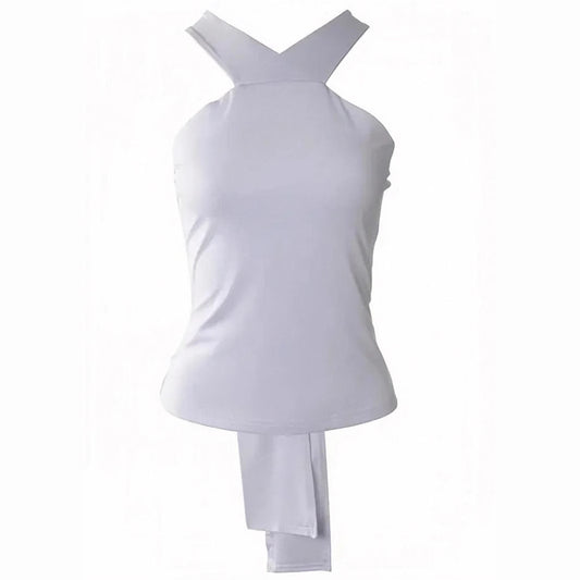 WezelBezel Backless Slim Cross Tee