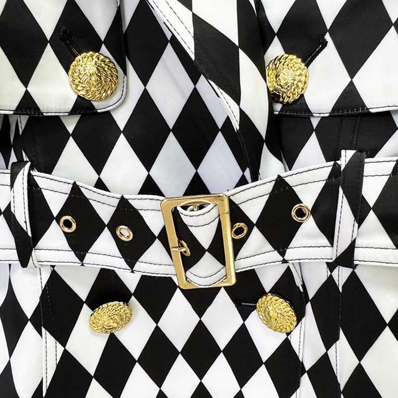 WezelBezel Diamond Grid Coat - Extended Windbreaker Style