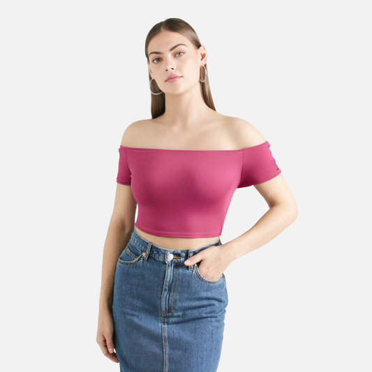 WezelBezel Off-Shoulder Summer Crop Tee