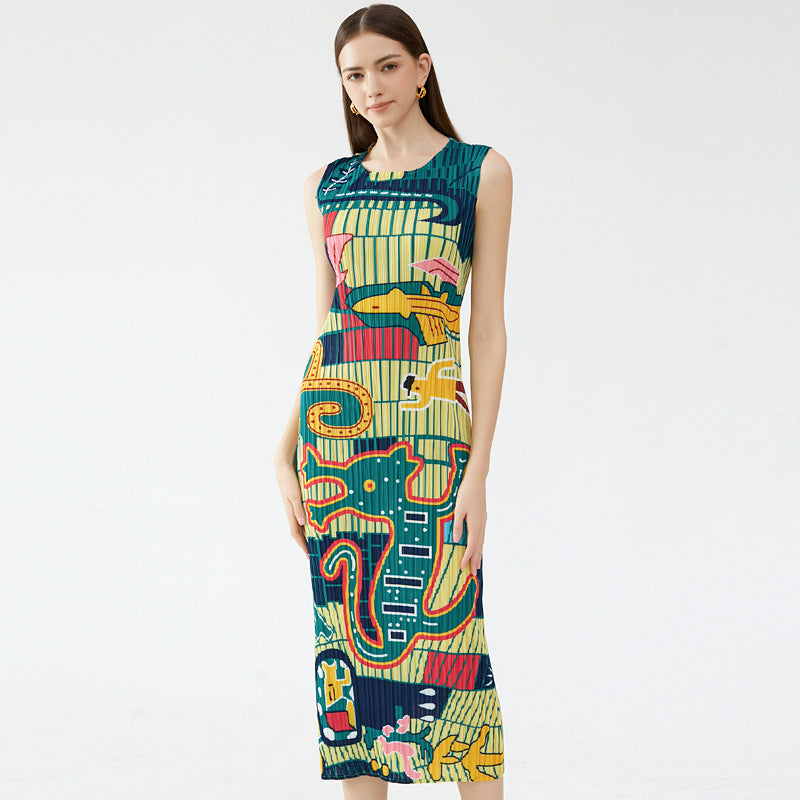 WezelBezel Pleated Dress - Casual Style