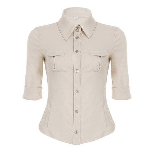WezelBezel Cinched Collar Shirt