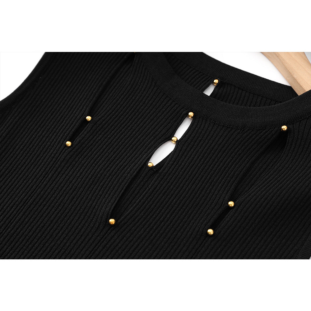 WezelBezel Slit Knit Midi Dress