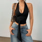 WezelBezel Backless Crop Tee