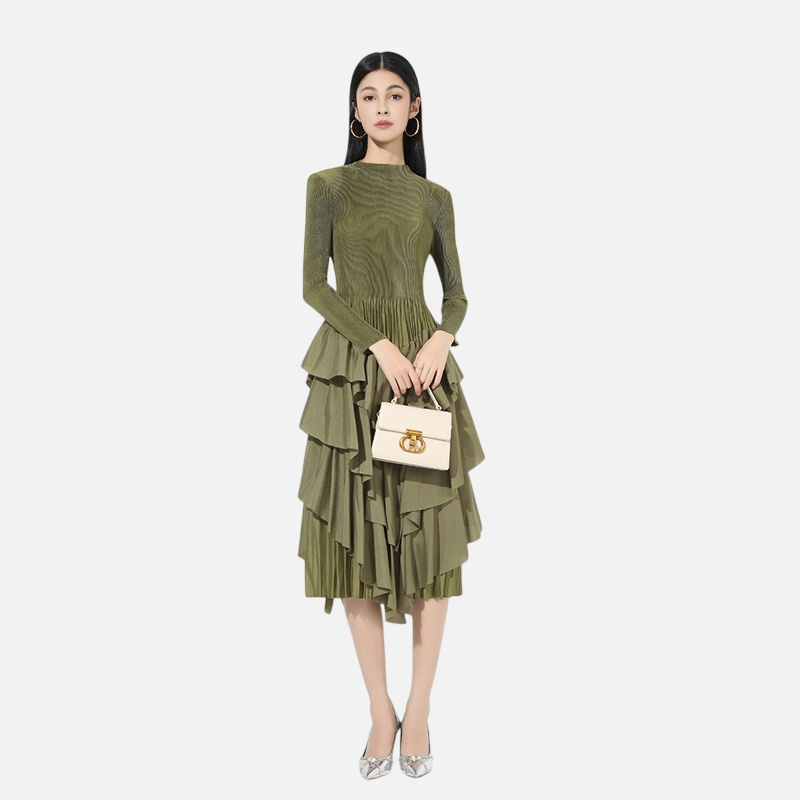 WezelBezel Ruffled Pullover Knit Dress